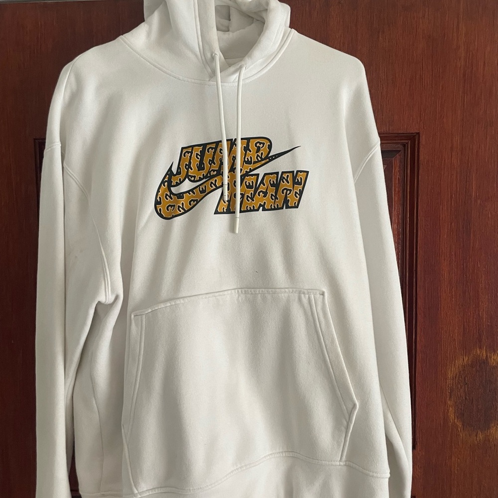 Nike White and Gold Sweatshirt Hoodie